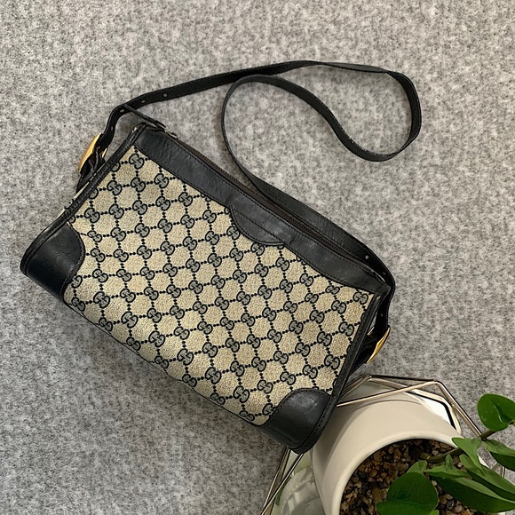 GUCCI Shoulder Bag vintage GG Supreme Navy blue - Picture 3 of 15